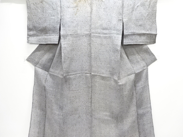 アンティーク　本場小千谷ちぢみ　花更紗模様織り出し着物